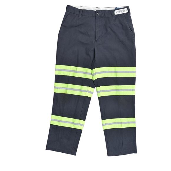 Cintas Men's Gray Polyester Chino Pants, Size 30x26 Reflective Work Hi Vis work - Picture 1 of 7